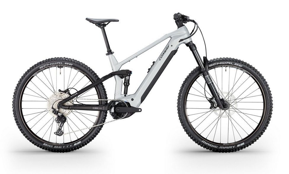CONWAY Elektro-MTB Full-Suspension "Xyron ST 4.0" - alu raw matt / black