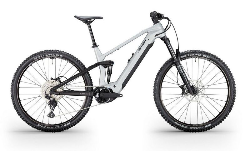 CONWAY Elektro-MTB Full-Suspension CONWAY Elektro-MTB Full-Suspension "Xyron ST 4.0" - alu raw matt / black