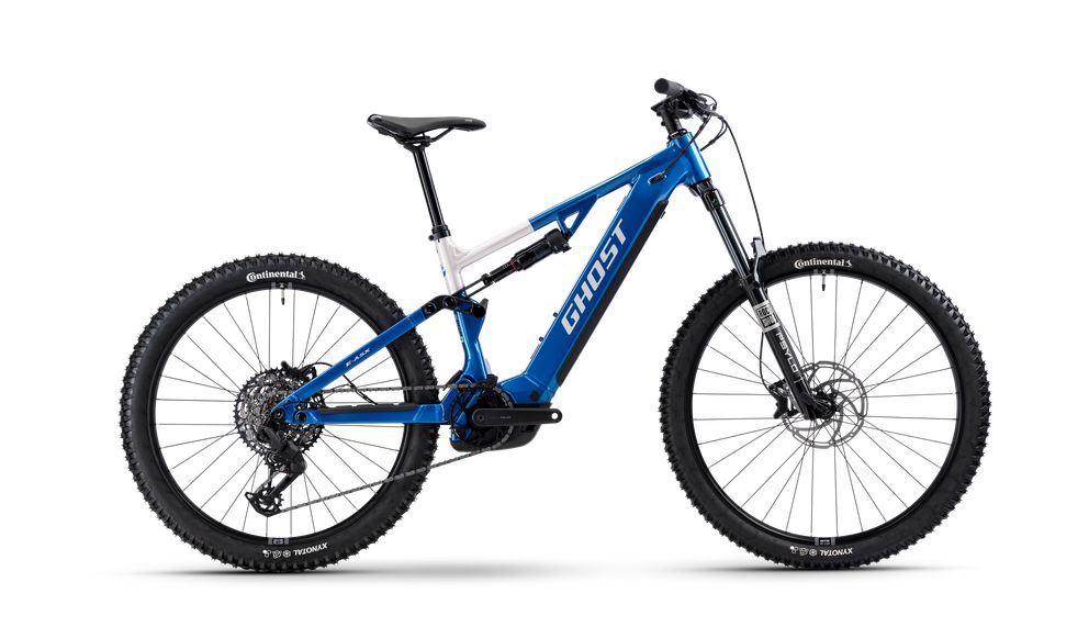GHOST Elektro-MTB Full-Suspension GHOST Elektro-MTB Full-Suspension "E-ASX UNIVERSAL HIGH" - candy blue/coffee arctic dust - glossy