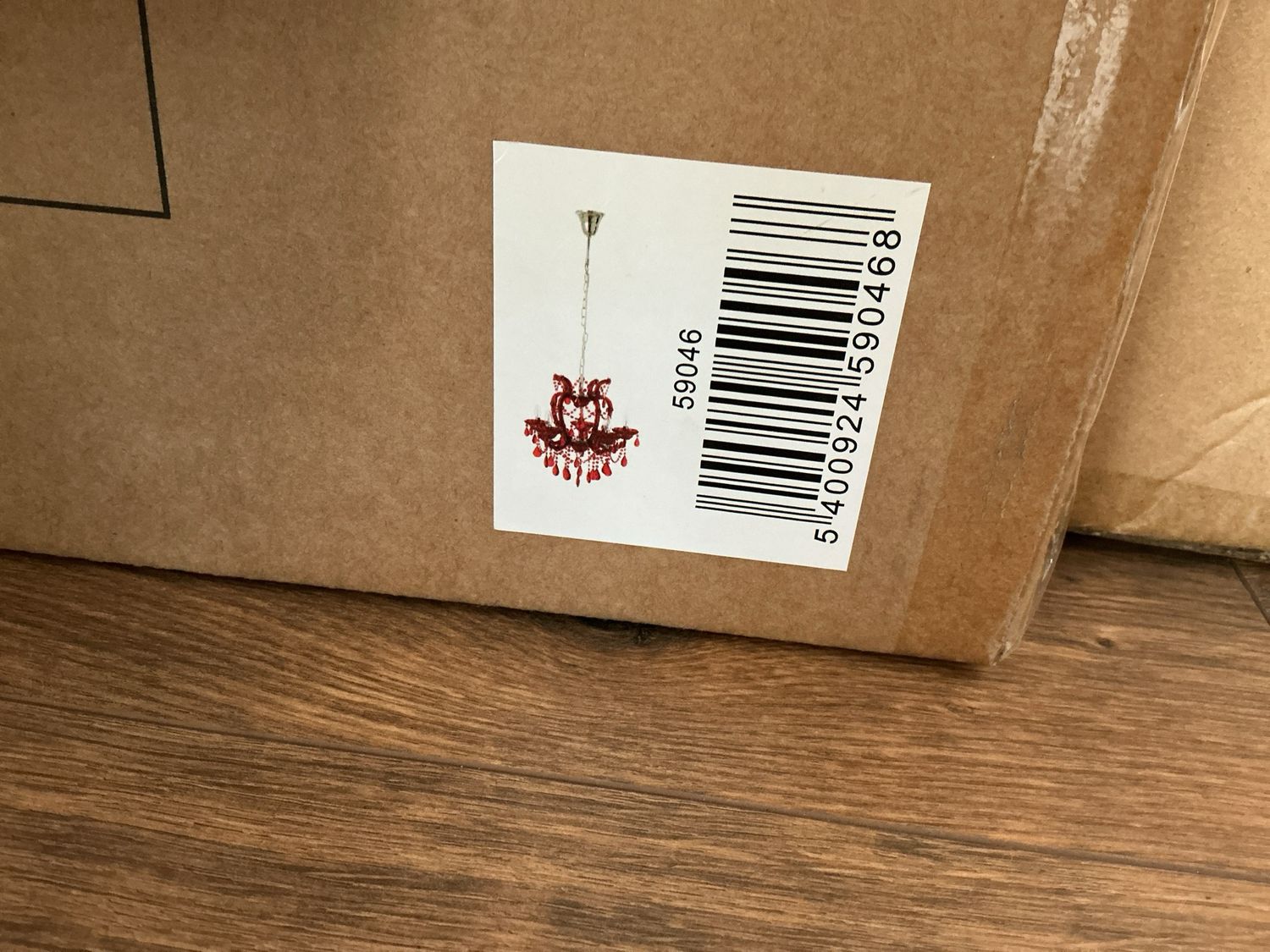 Hanglamp kant antiek rood