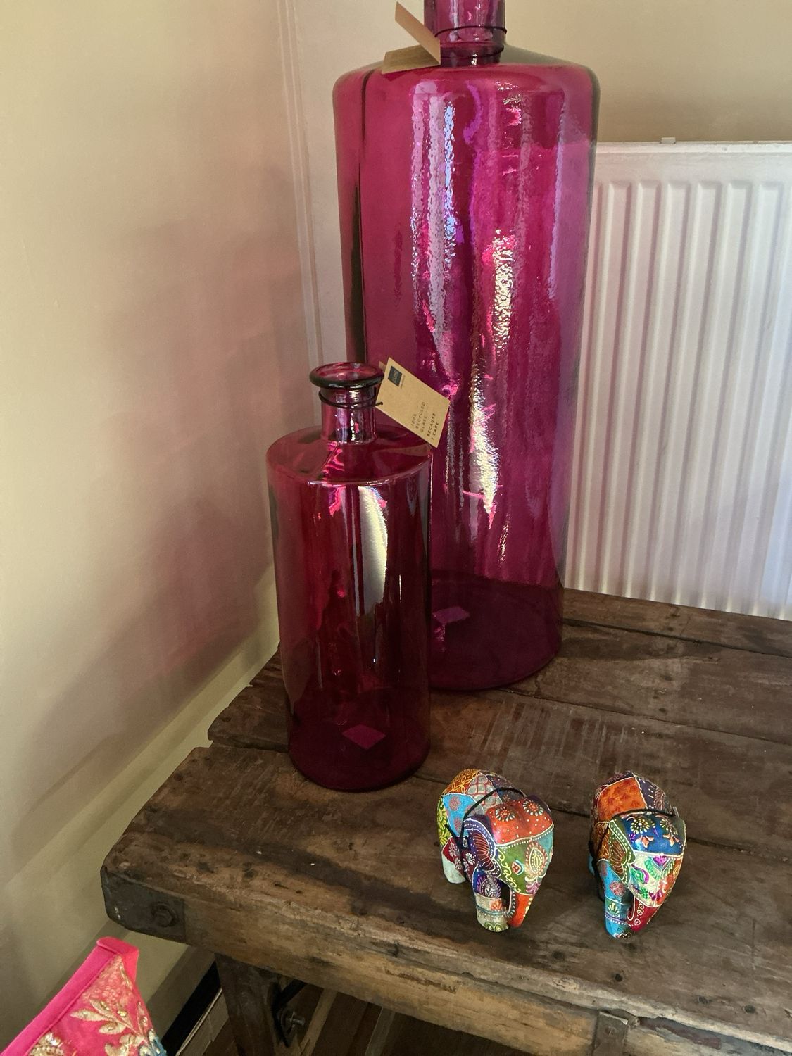 51236 Vaas bottle gl pink M 15x15x40