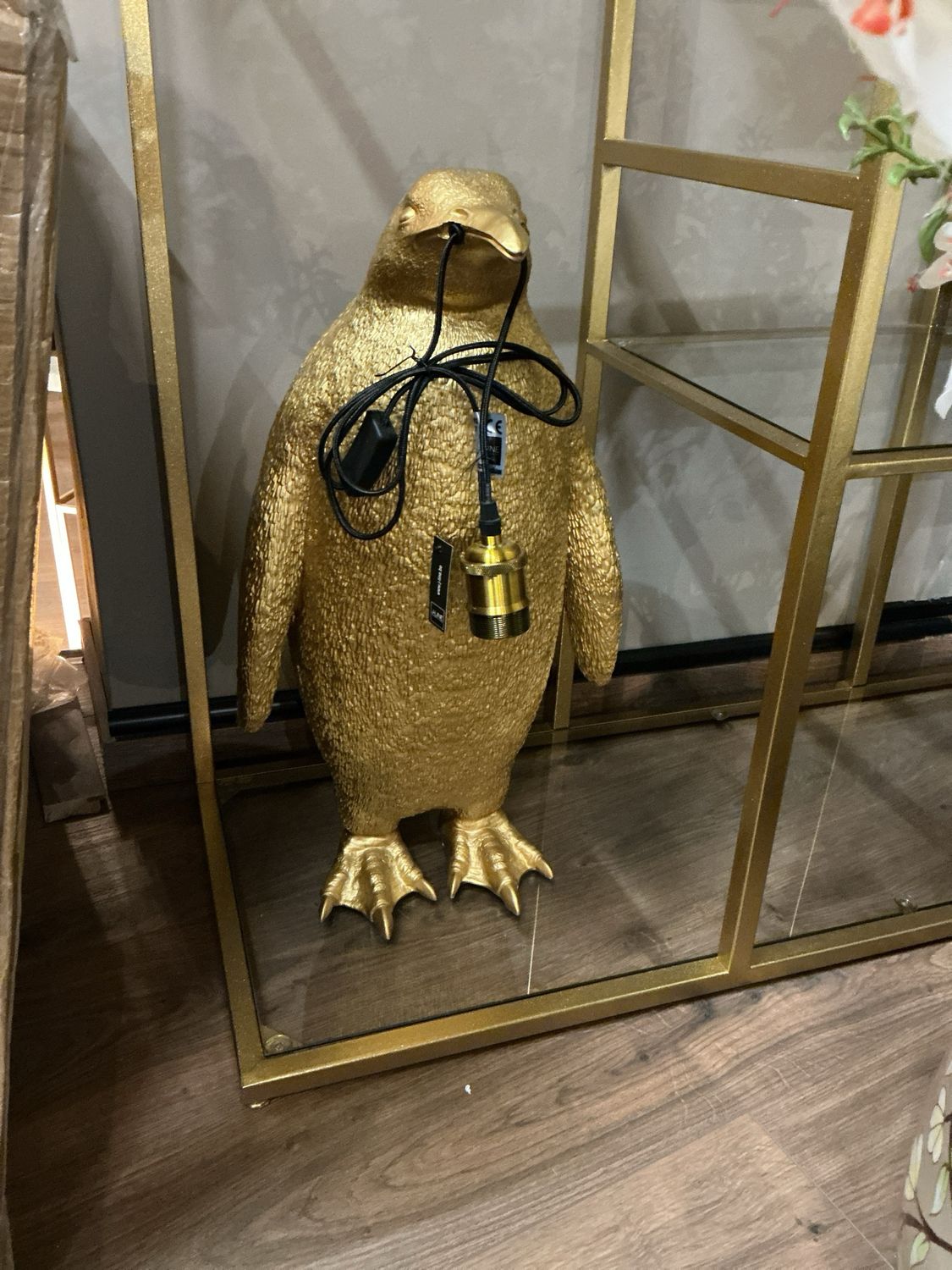 37849 Pinguïn tafellamp goud
