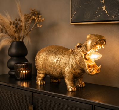 Tafellamp hippo koper