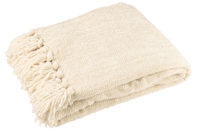 Deken chenille ecru