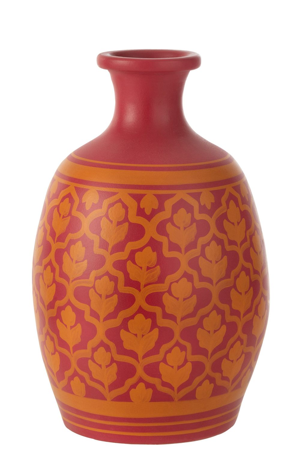 Vase décoratif – Motif graphique rouge/orange