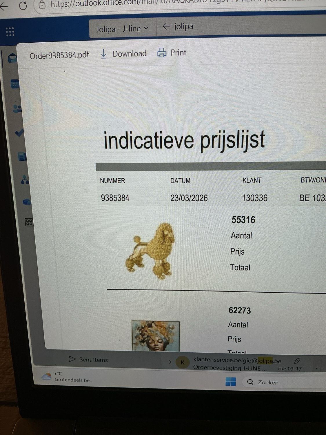 55315 poedel staand goud L