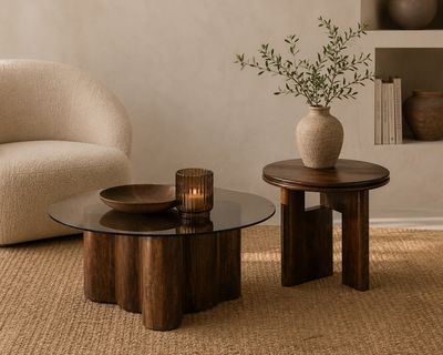 San Jose & Dayton Salontafel - Walnut set van 2