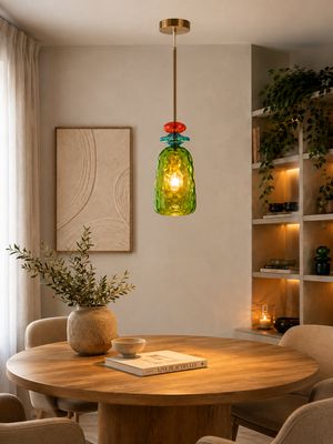 Plafonnier Laurence en verre vert