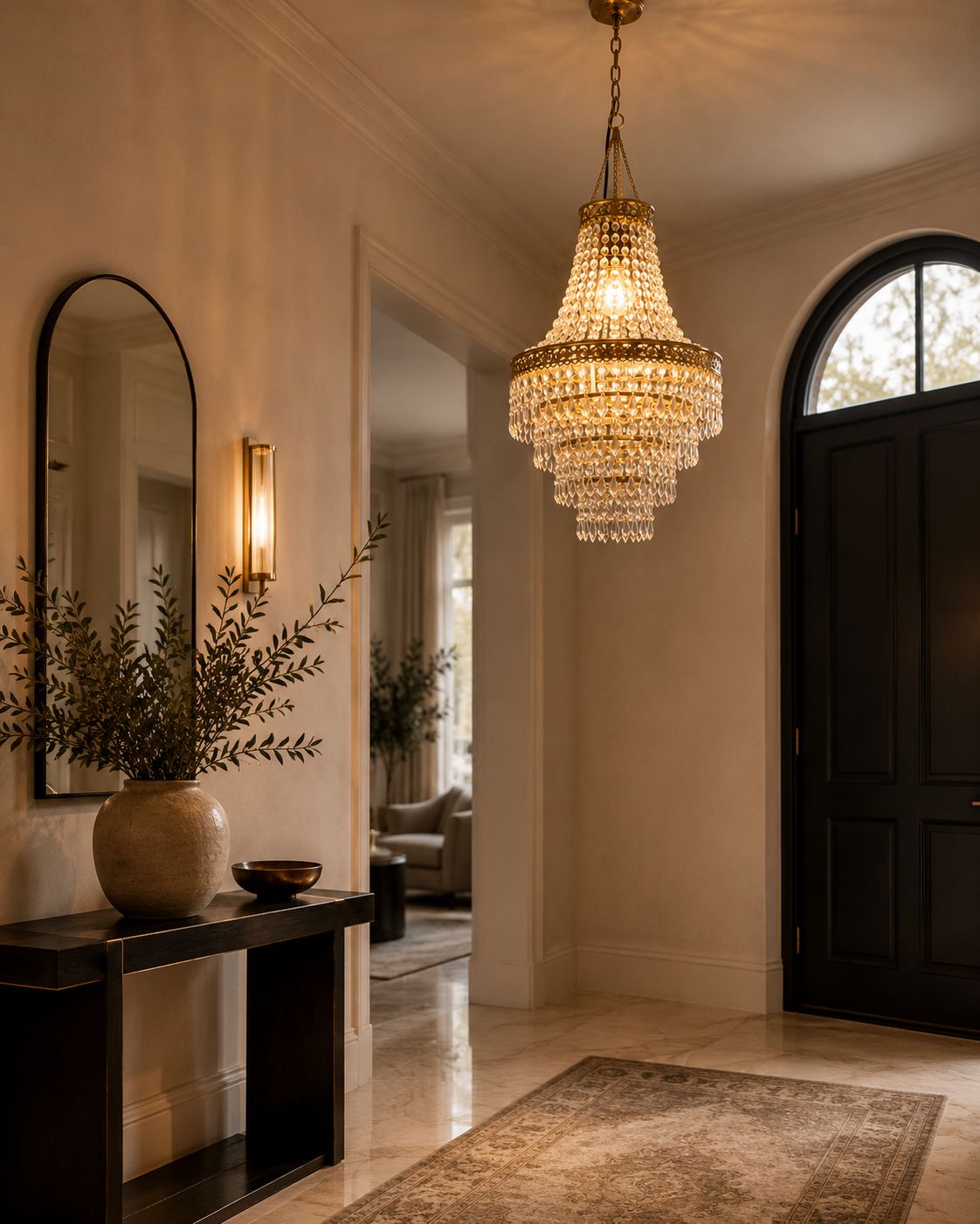​Transparent Acrylic/Gold Pendant Light