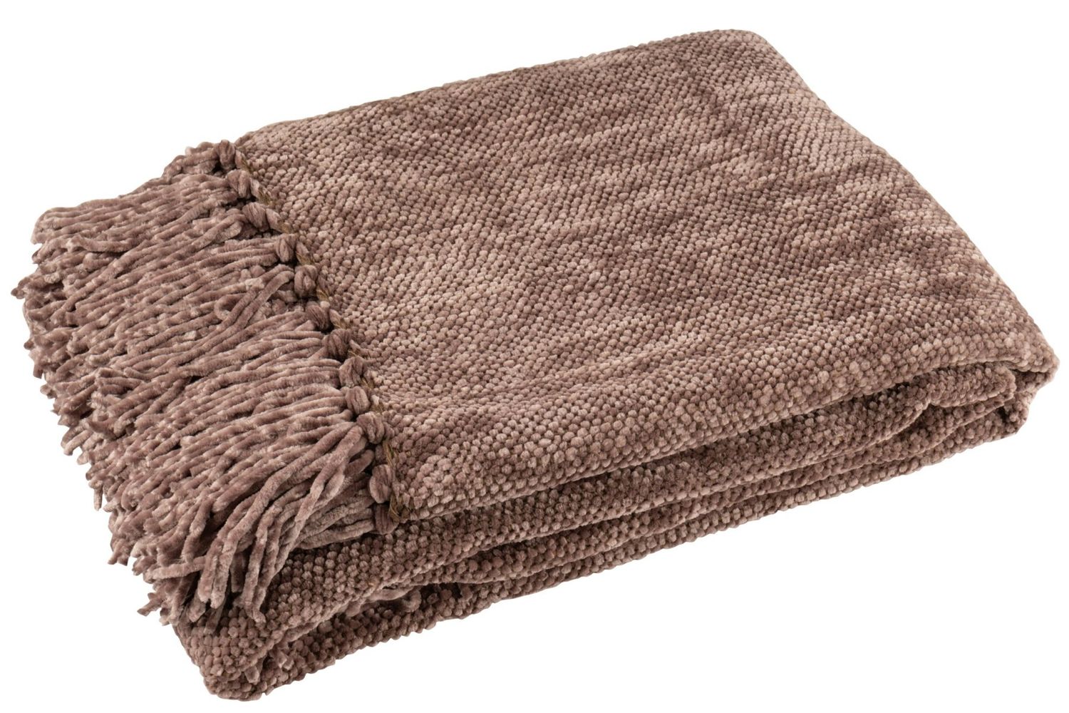 Couverture en chenille marron