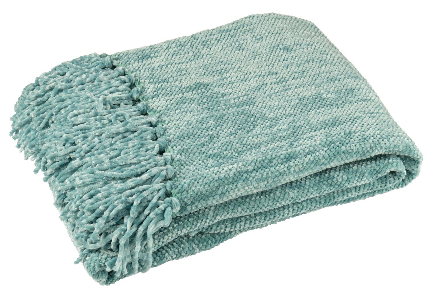 Couverture en chenille turquoise