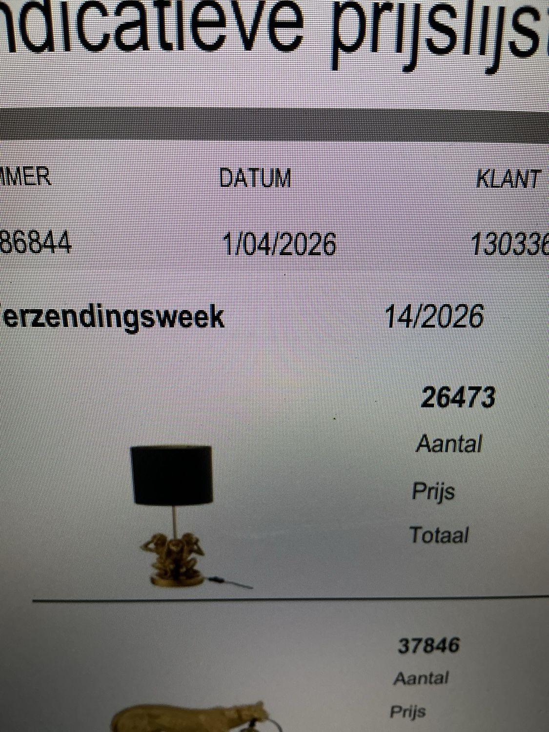 26473 Lamp tafel aap 3delen gd