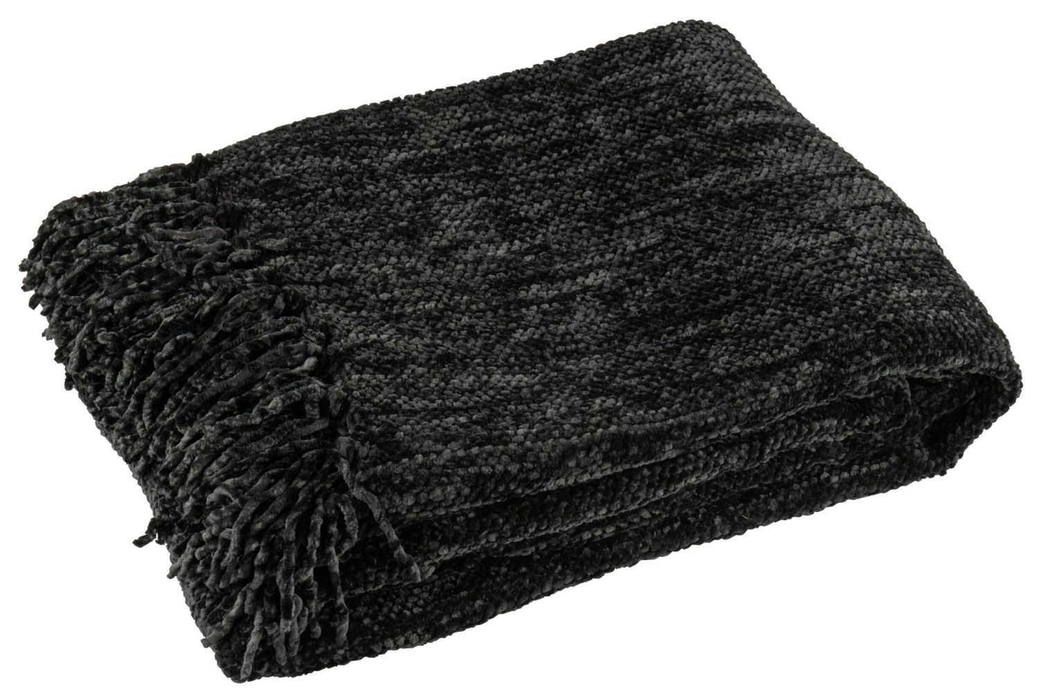 Couverture en chenille noire