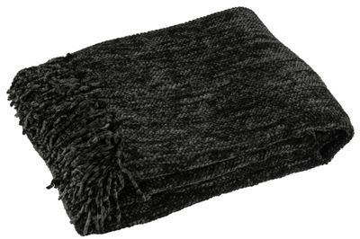 Couverture en chenille noire