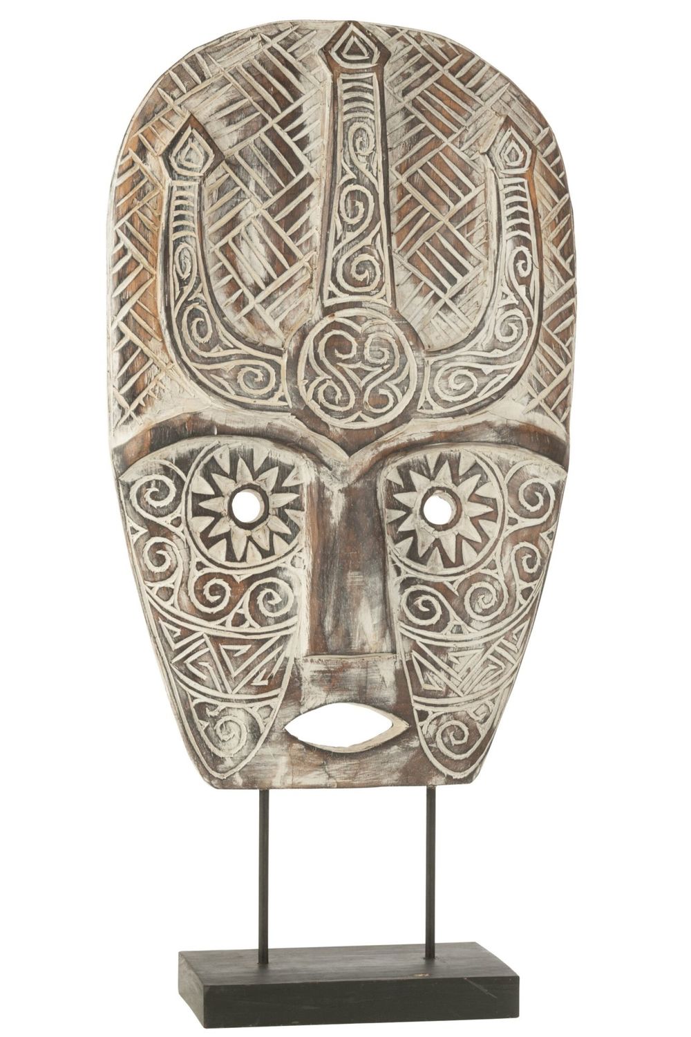 Houten Masker op Standaard Houten Masker op Standaard