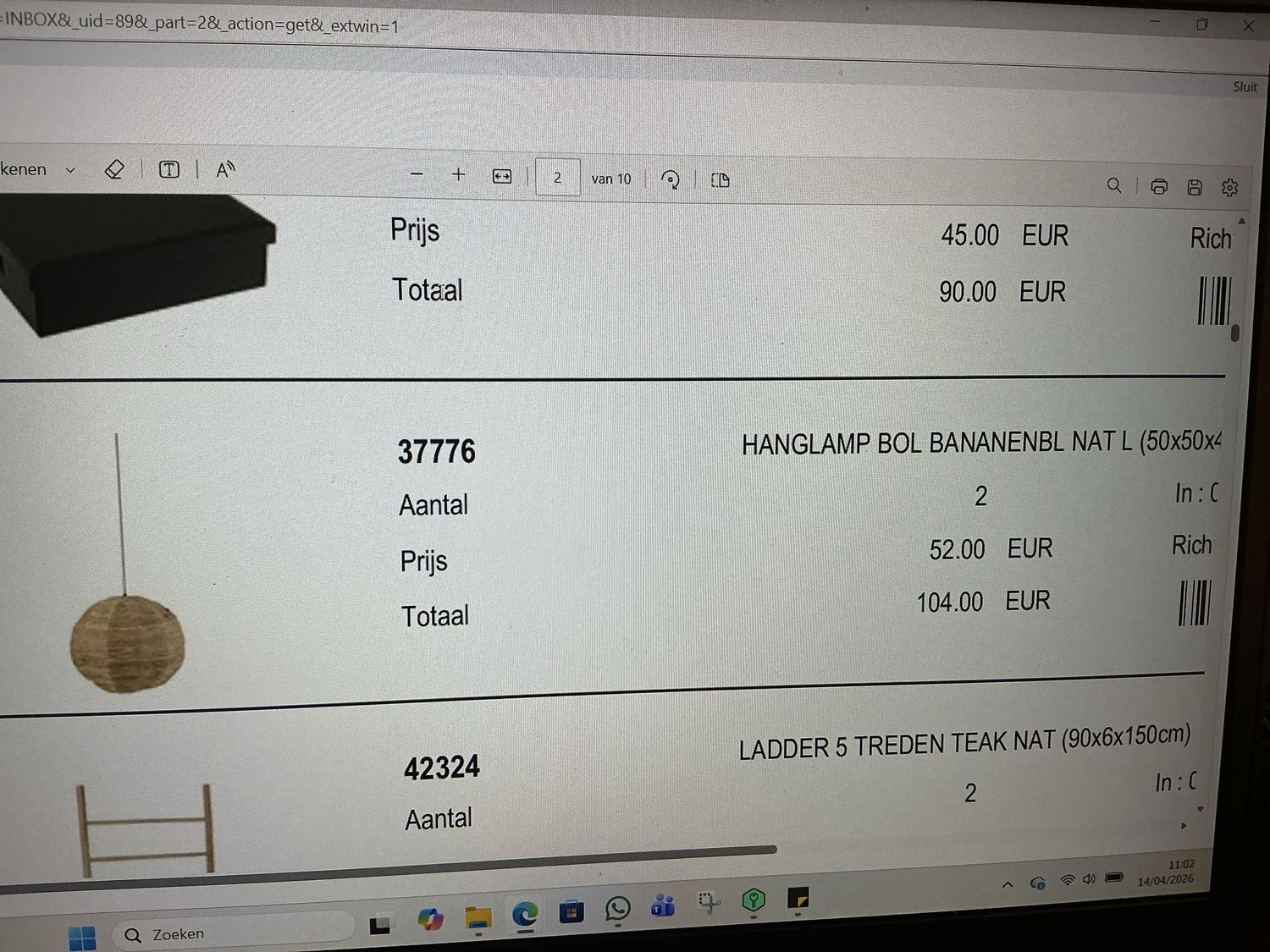 37776 hanglamp bol bananenbl nat L