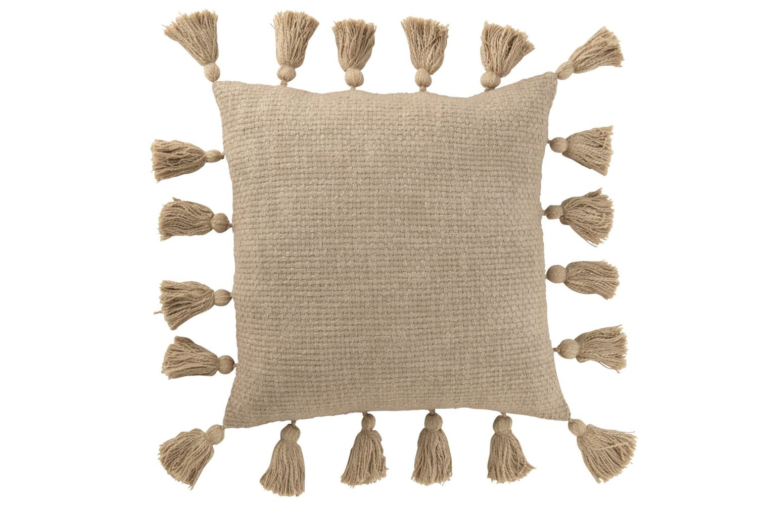 Coussin à pompons tissés