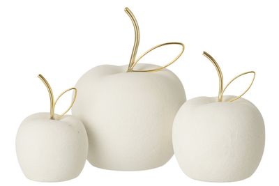 Decoratieve Appels set van 3 Porselein Wit