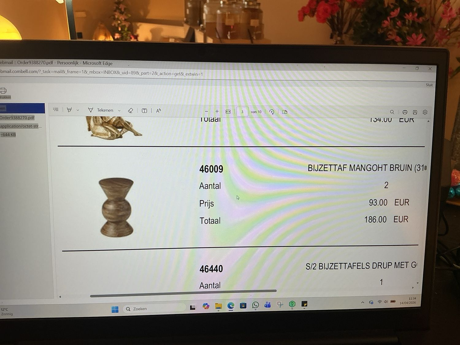46009 bijzettafel mangoht bruin