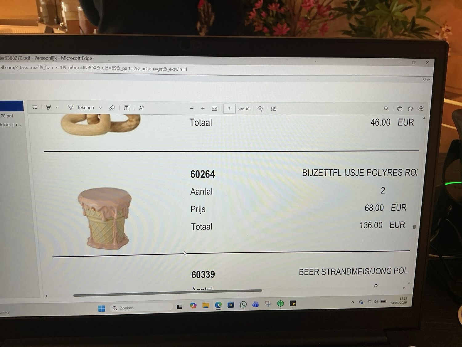 60264 bijzettafel ijsje roze