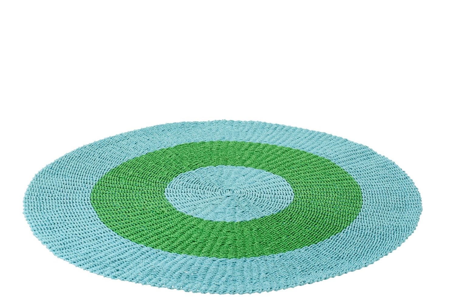 Tapis rayé en raphia bleu/vert Tapis rayé en raphia bleu/vert