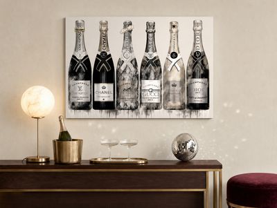Glasschilderij Champagne glazen