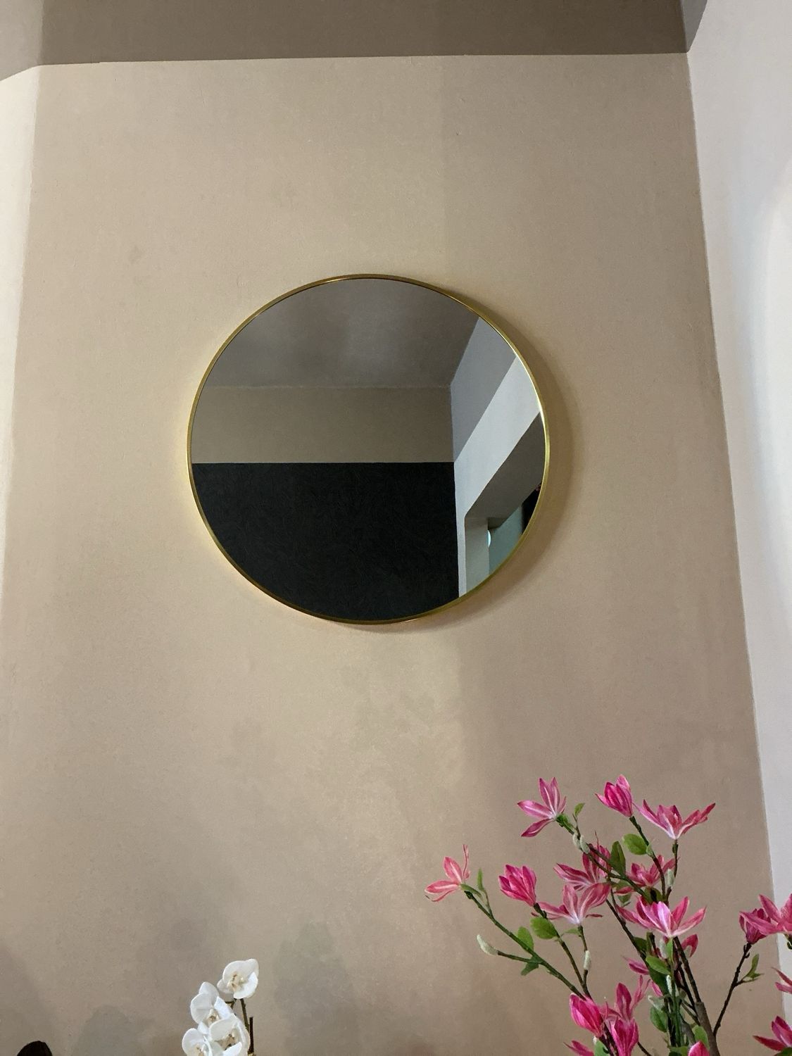 Spiegel rond goud