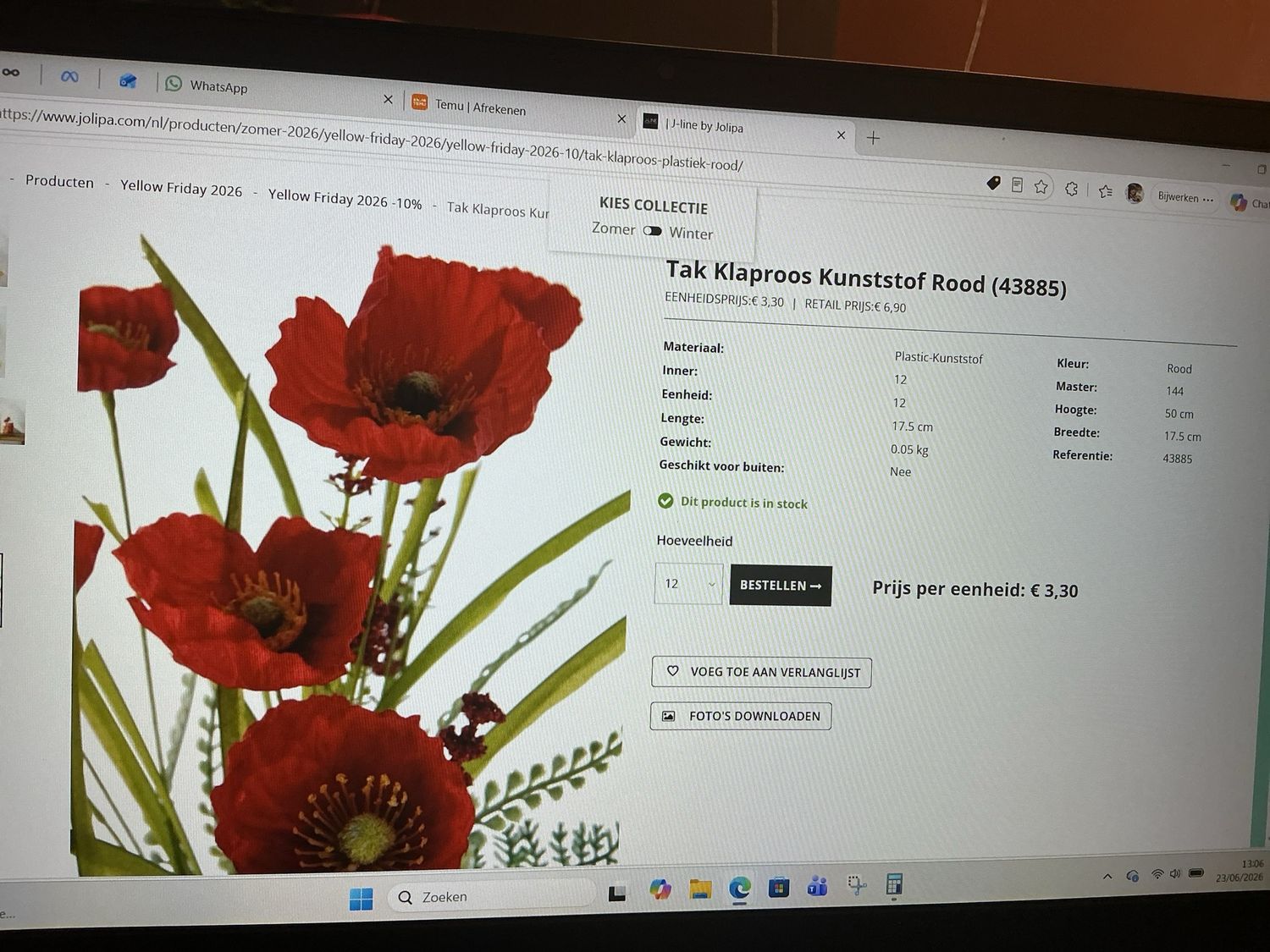 43885 klaproos rood
