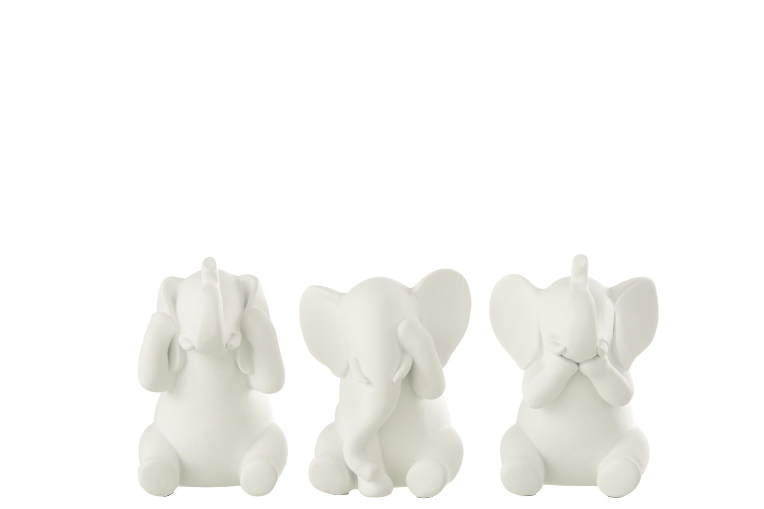 Olifant horen/zien/zwijgen wit set Olifant horen/zien/zwijgen wit set