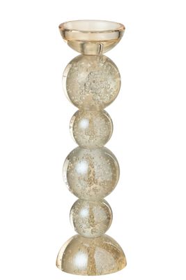 Champagne-colored glass candle holder, size L
