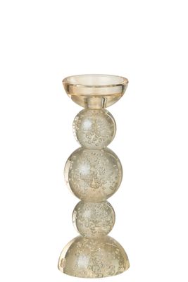 Champagne-colored glass candle holder, size S