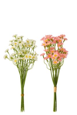 Artificial Flower Bouquet: Gypsophila, White/Light Pink Fabric