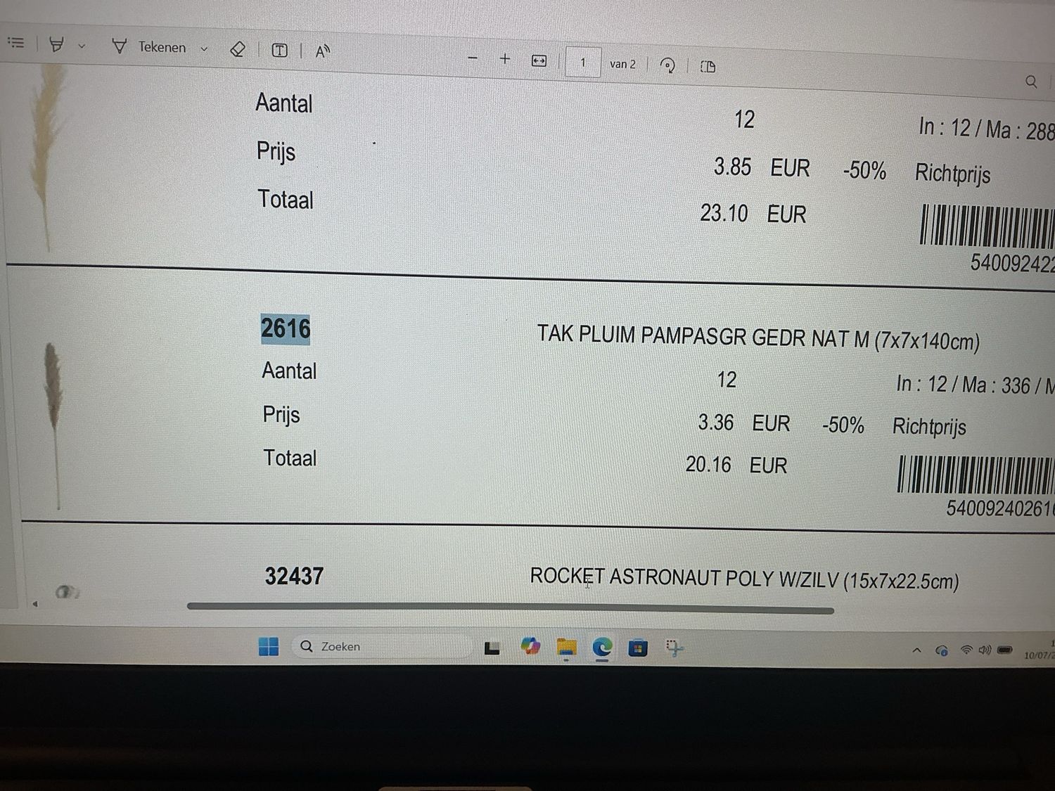 2616 tak pluim pampasfr gedr nat 140h