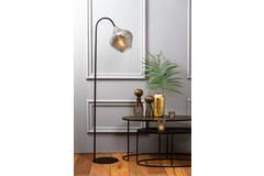 Vloerlamp RAKEL mat zwart+smoke