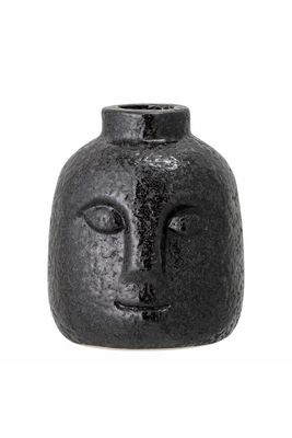 Eliot Candle Holder, Black, Stoneware