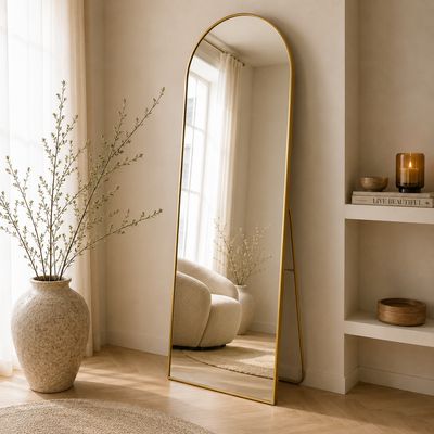 Miroir sur pied Adele doré