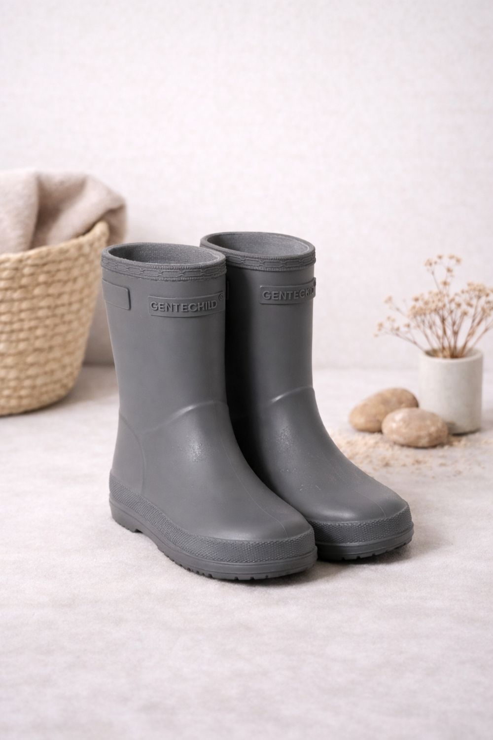 Soft-Lined Kids Rain Boots – Storm Grey
