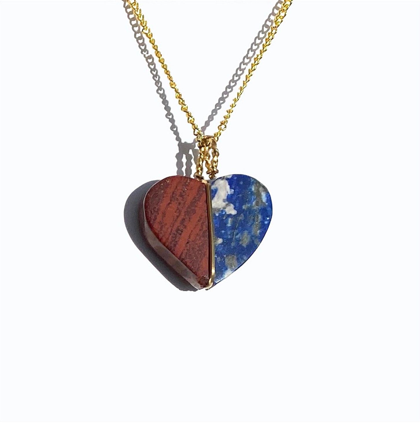 ​&quot;Intarsia No. 4&quot; Stone Heart Pendant