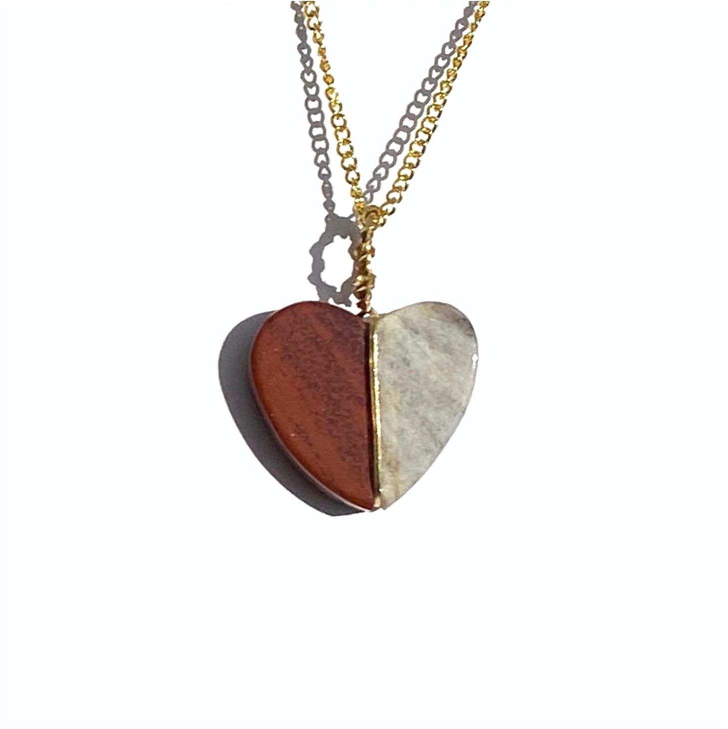 ​&quot;Intarsia No. 10&quot; Stone Heart Pendant