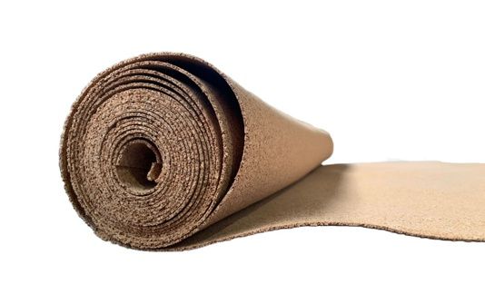 Eine Rolle Trittschalldämmung bestehend aus Kork