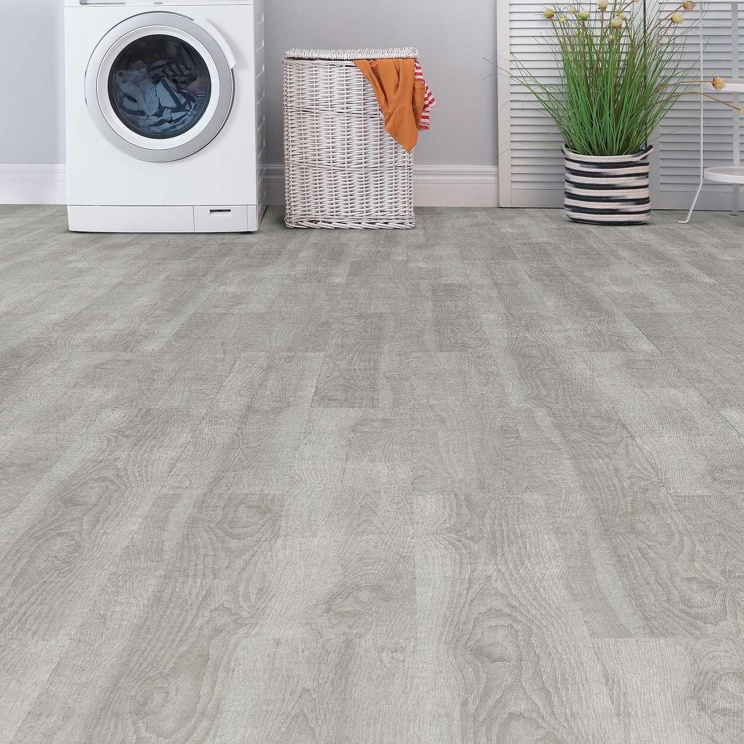 Klick-Vinyl in grauer Holzoptik