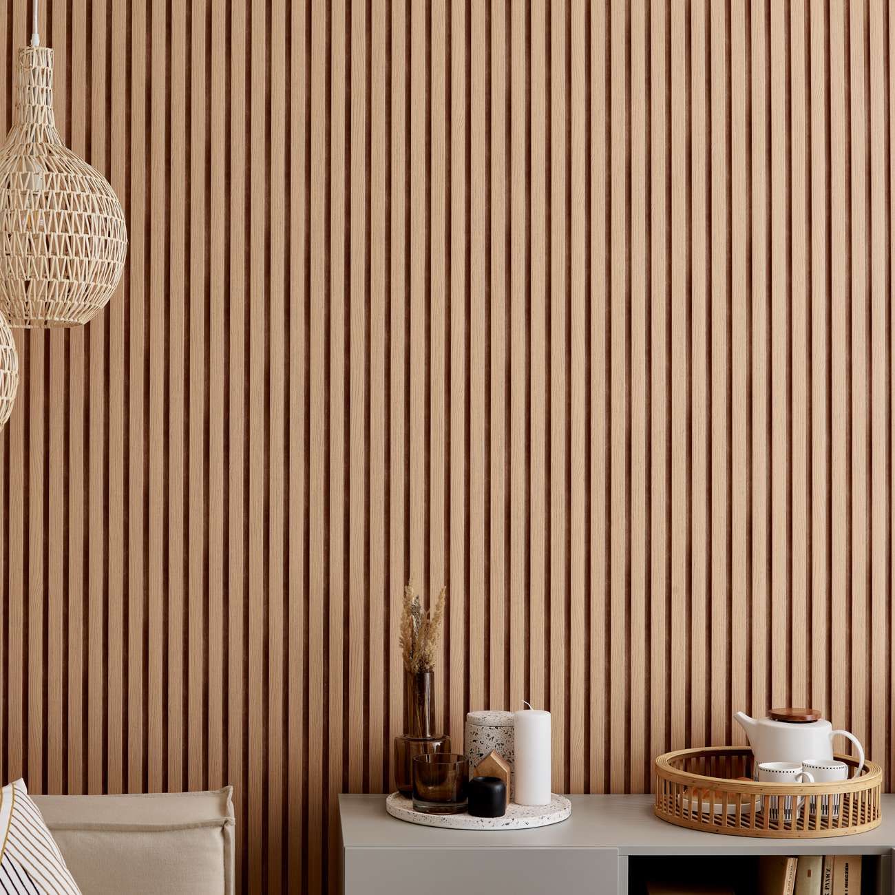 Akustikpaneel Wasserfest Natural Braun Vox Linerio M-Line - 1 Paket 0,32 m²