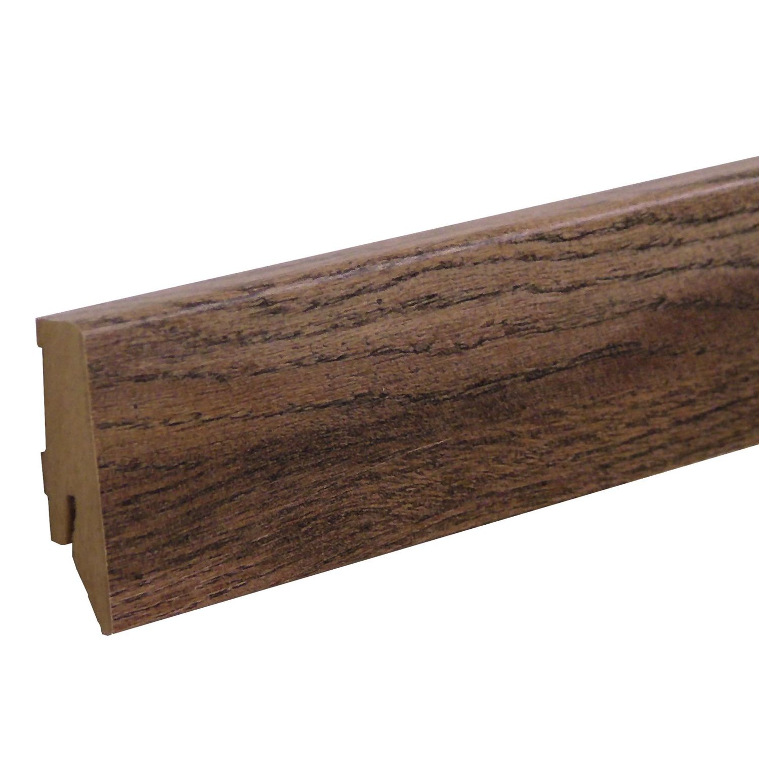 Sockelleiste in dunkelbrauner Eichenholzoptik