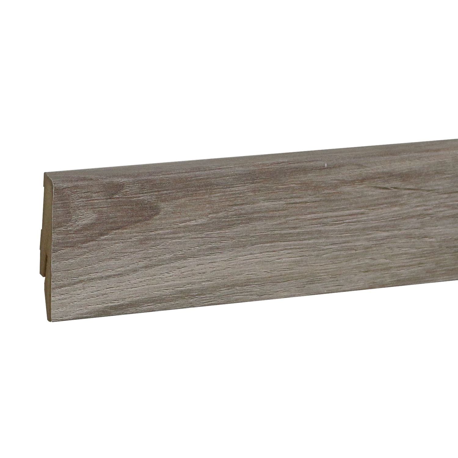 Sockelleiste in hellgrauer Eichenholzoptik