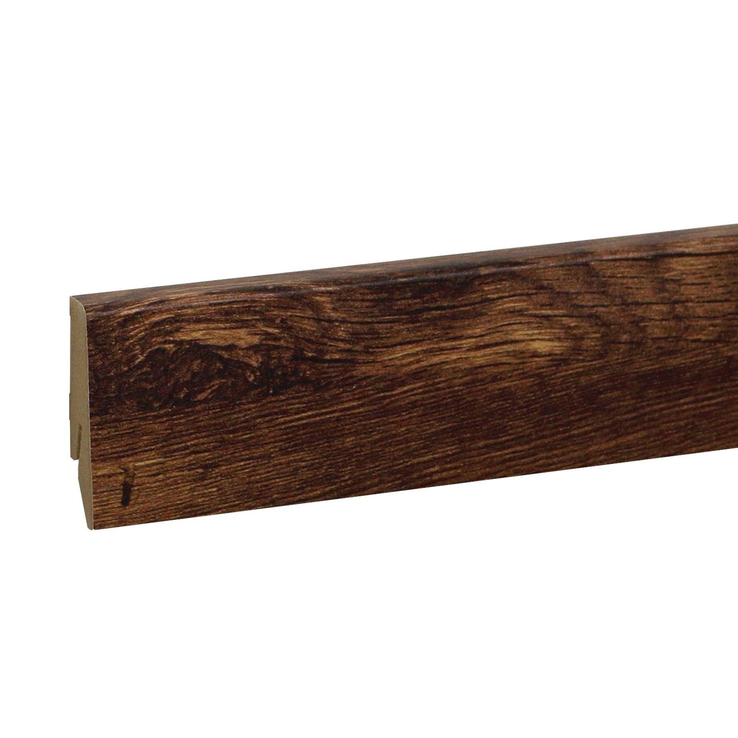 Sockelleiste in dunkelbrauner Eichenholzoptik
