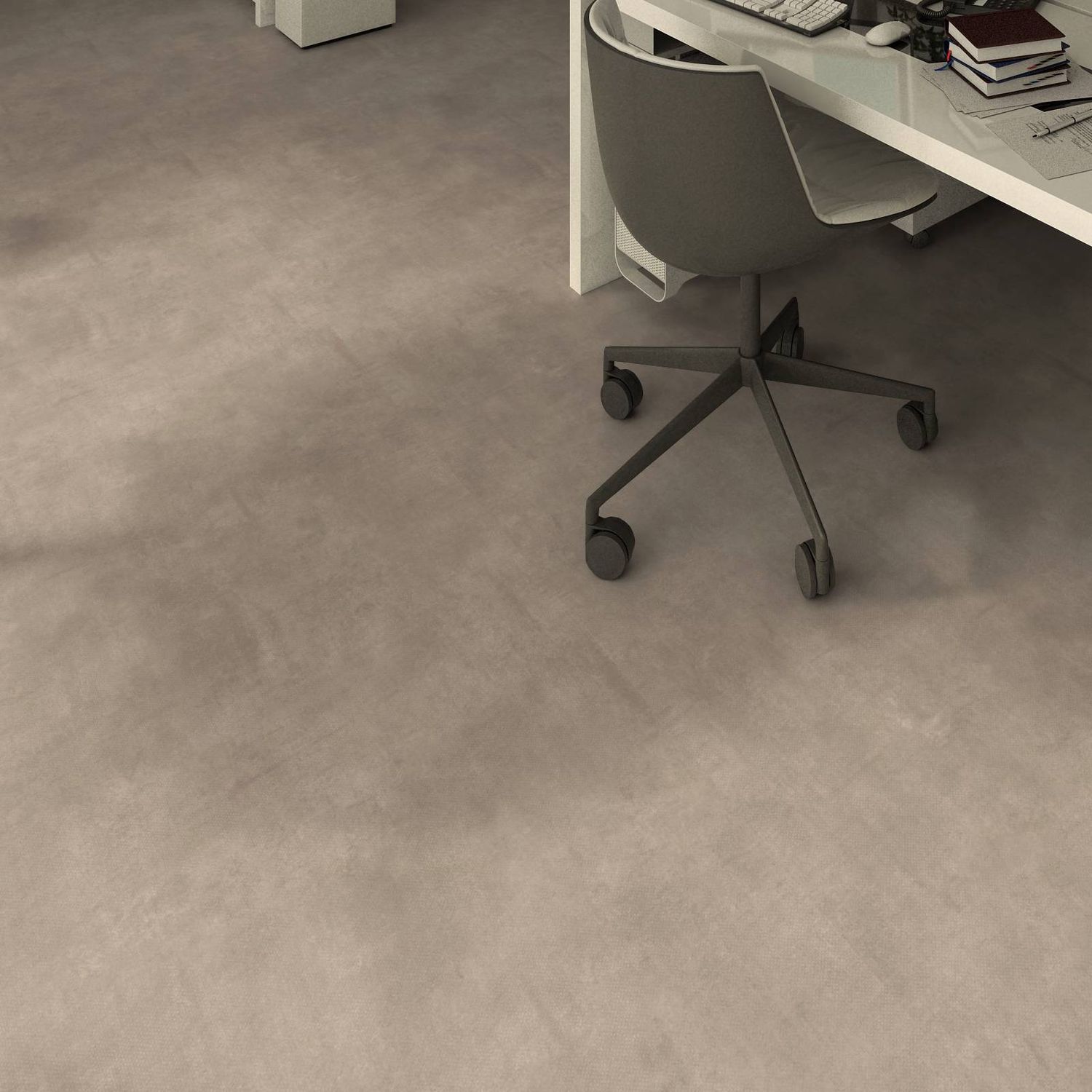 PVC-Boden Beton Braun Stencil Concrete Topaz 70 - Rollenbreite 400 cm
