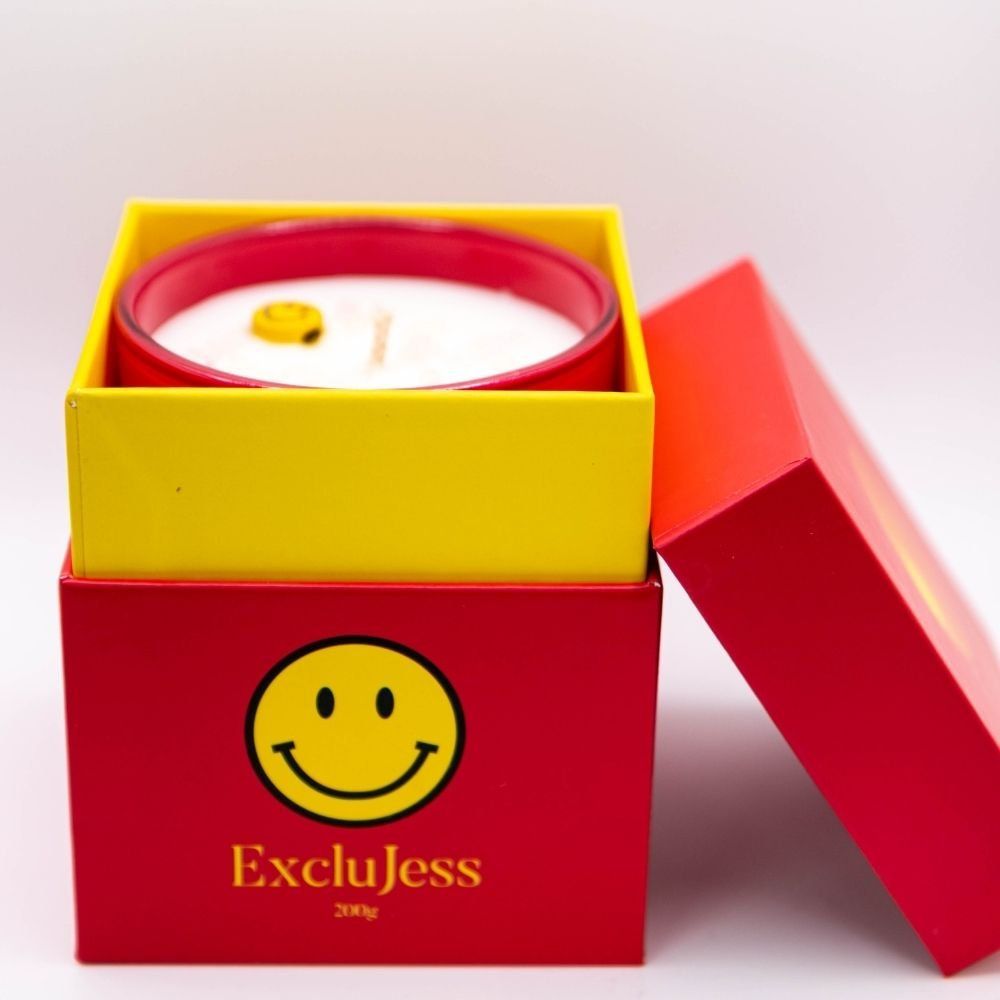 Kaars smiley red