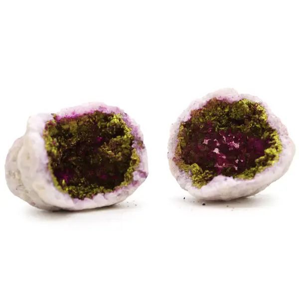 Calciet geode roze en goud