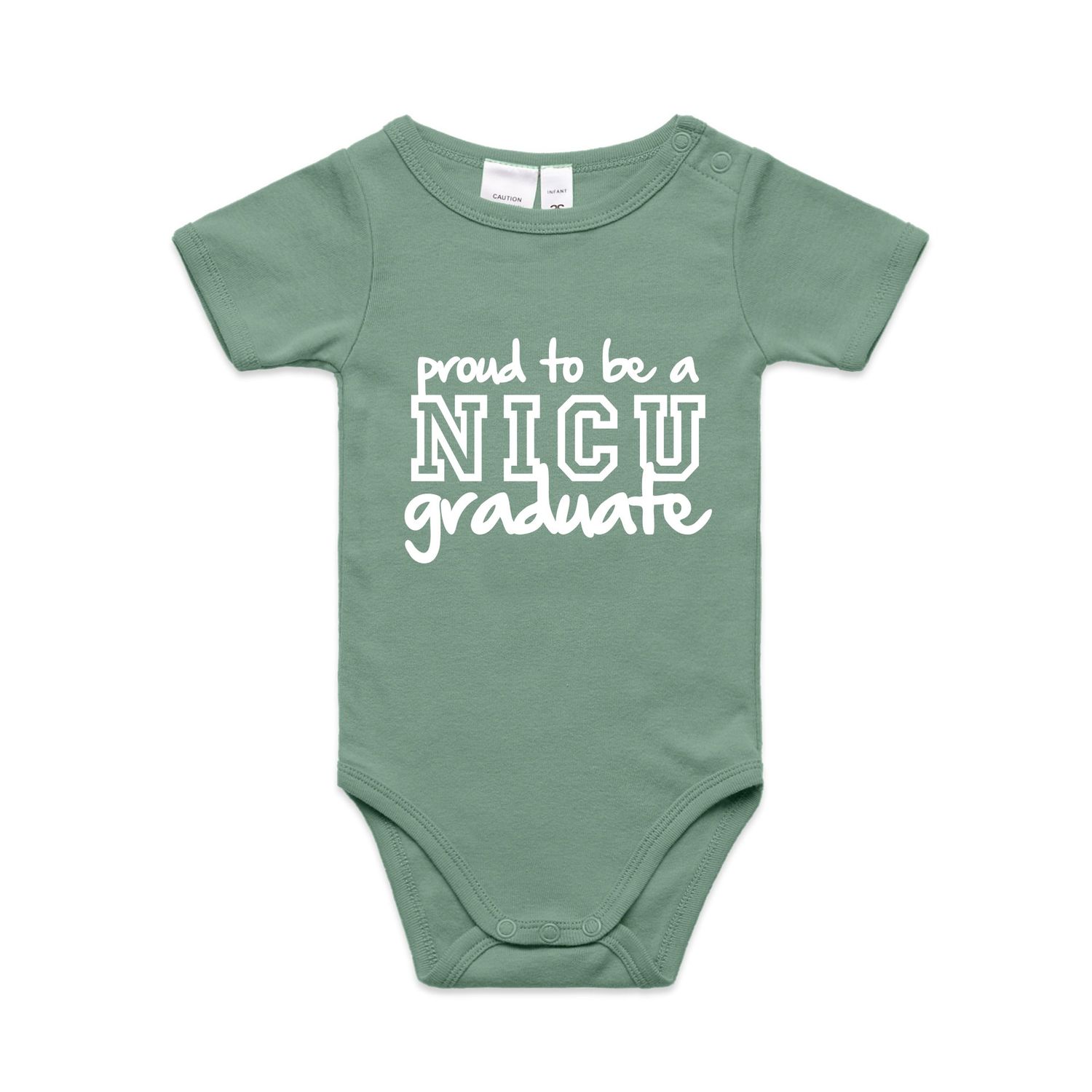 NICU Grad Non-Dated Onesie, Colour: Sage Green