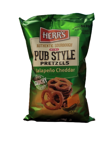 HERR'S JALEPENO CHEDDAR PUB PRETZELS